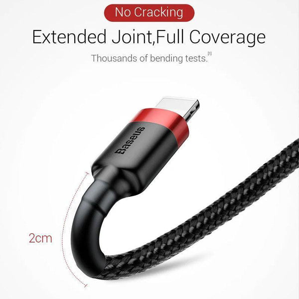 Baseus Usb Charging Cable Data Charger Cord For Iphone 13 12 11 Xs Xr 8 7 Ipad 1Pc 1M Red+ Cables & Adapters