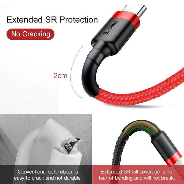 Baseus Usb To Type C Charger Cable 3A Fast Charging For Huawei 2M 1Pc Red Cables & Adapters