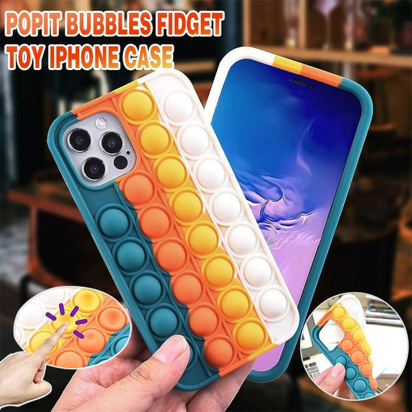 Blue White Pop Fidget Toys Push It Bubble Phone Case For Iphone 13Promax Cases Covers & Skins