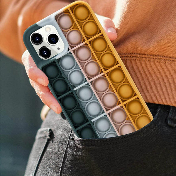 Blue White Pop Fidget Toys Push It Bubble Phone Case For Iphone 13Promax Cases Covers & Skins