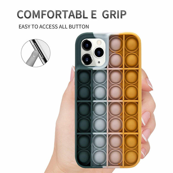 Blue White Pop Fidget Toys Push It Bubble Phone Case For Iphone 13Promax Cases Covers & Skins