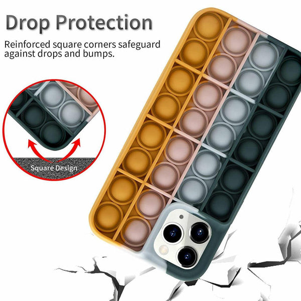 Blue White Pop Fidget Toys Push It Bubble Phone Case For Iphone 13Promax Cases Covers & Skins