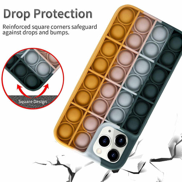 Blue White Pop Fidget Toys Push It Bubble Phone Case For Iphone 11 Cases Covers & Skins