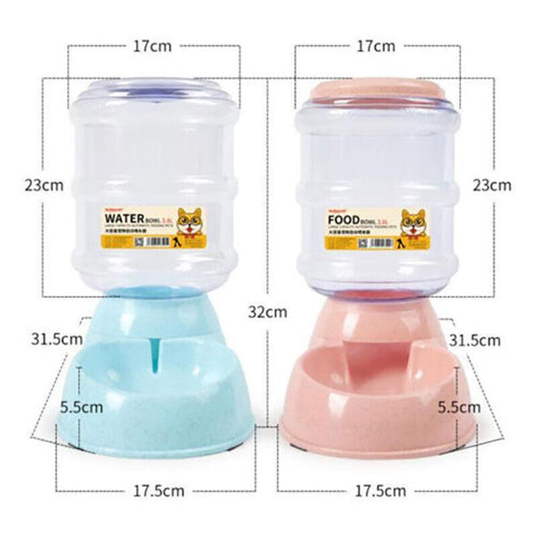 Automatic 3.8L Water Feeder Pet Dog Cat Puppy Dispenser Bowl Bottle Pink Dishes Feeders & Fountains