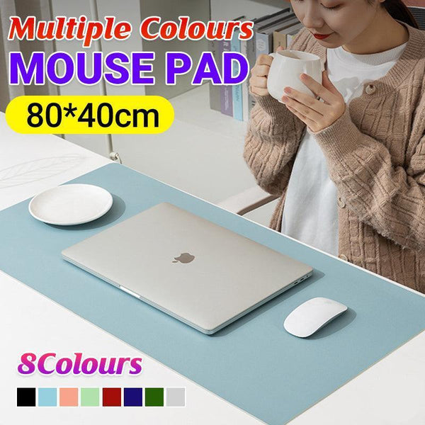 Large Leather Mouse Pad 80X40cm Desk Mat Gaming Extended Waterproof Anti Slip Light Blue Mouse Pads & Wrist Rests