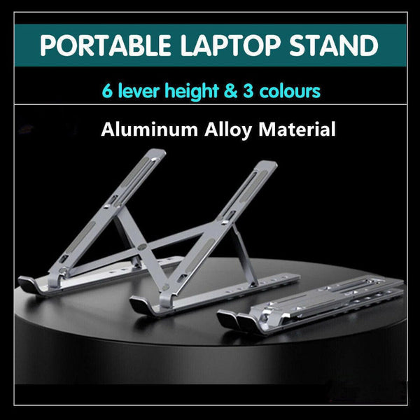 Laptop Stand Aluminum Alloy Desktop Holder For 11 To 17.3 Inch Black Stands Holders & Car Mounts