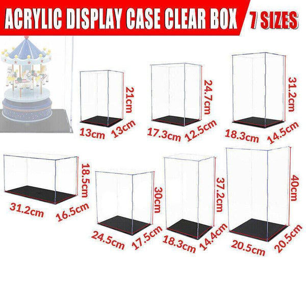 Acrylic Display Case Clear Box Dustproof Large Self Install Cars Trucks 17.3X12.5X24.7Cm Display Stands
