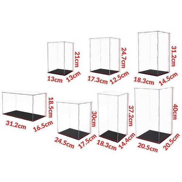 Acrylic Display Case Clear Box Dustproof Large Self Install Cars Trucks 17.3X12.5X24.7Cm Display Stands