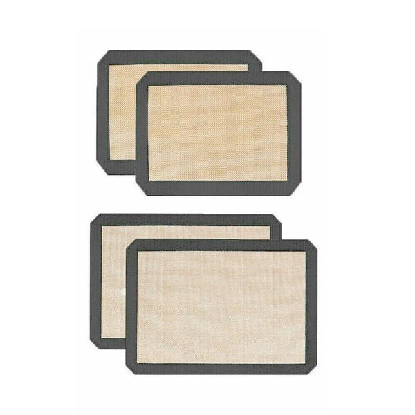 Silicone Baking Mat Non Stick Reusable Sheet For Pastry Dough Cookie Oven Bakeware Grey 4Pcs (2*30X21+2*42X29.5Cm) Other Baking Accessories