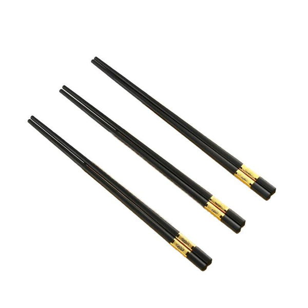 10Pairs Premium Fiberglass Reusable Dishwasher Safe Golden 1 Chopsticks