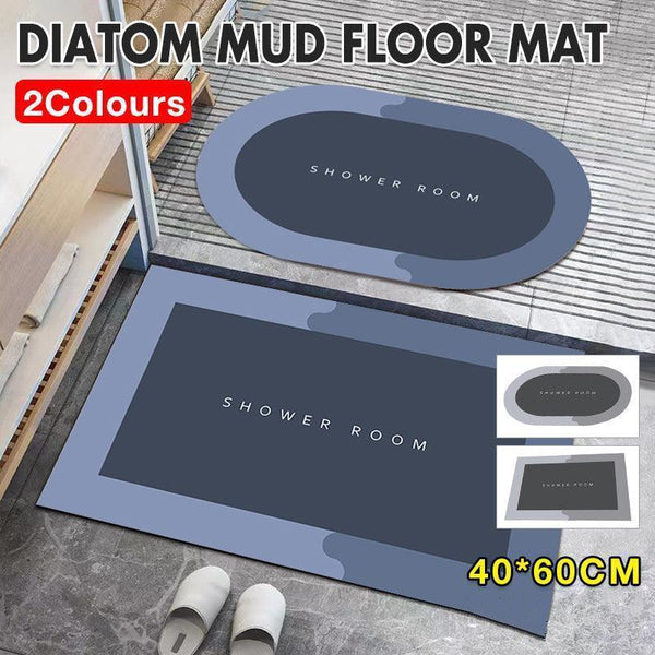 40*60Cm Super Absorbent Floor Mat Soft Quick Drying Non Slip Diatom Mud Bath Blue Oval Door Mats & Floor Mats