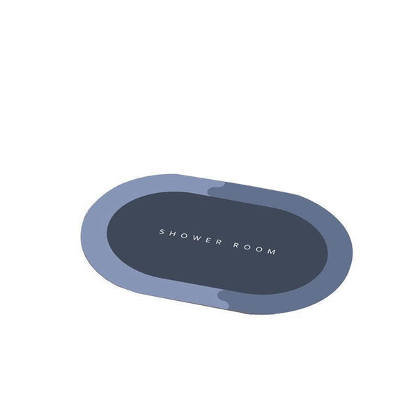 40*60Cm Super Absorbent Floor Mat Soft Quick Drying Non Slip Diatom Mud Bath Blue Oval Door Mats & Floor Mats