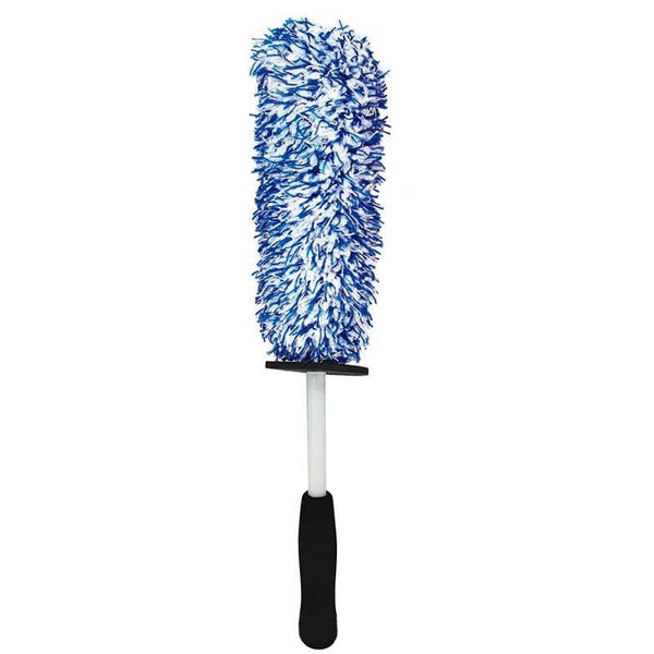 Car Wheel Cleaning Brush Tool Alloy Soft Bristle Blue+White Waxes & Polishes