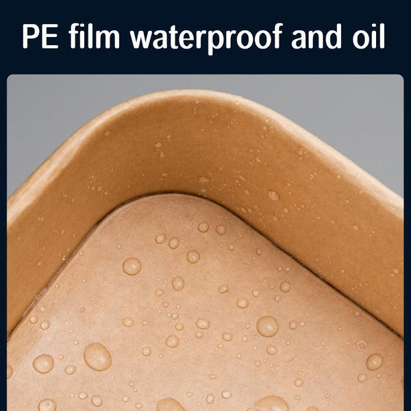 Kraft Paper Bowl For Takeaway Leak Proof Disposable Food Container White 1000Ml 300Pcs Food Storage Containers