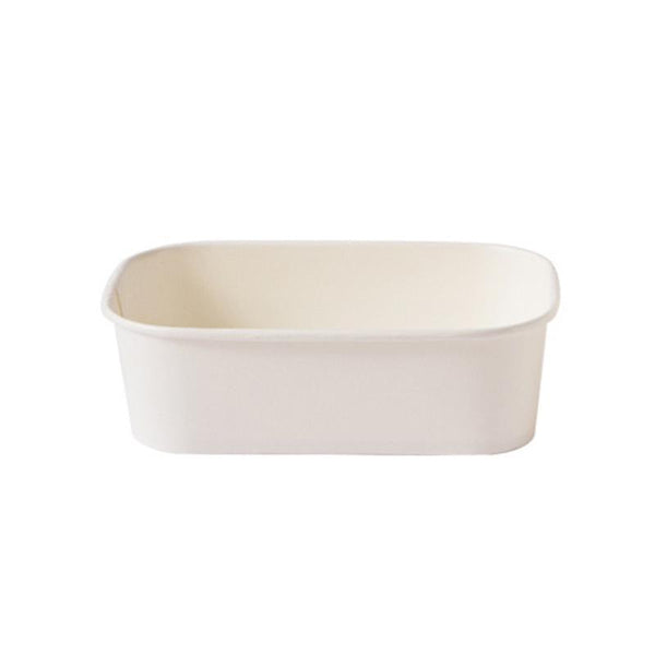 Kraft Paper Bowl For Takeaway Leak Proof Disposable Food Container White 1000Ml 300Pcs Food Storage Containers