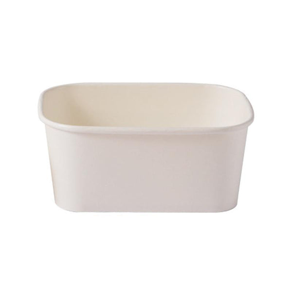 Kraft Paper Bowl For Takeaway Leak Proof Disposable Food Container White 1000Ml 300Pcs Food Storage Containers