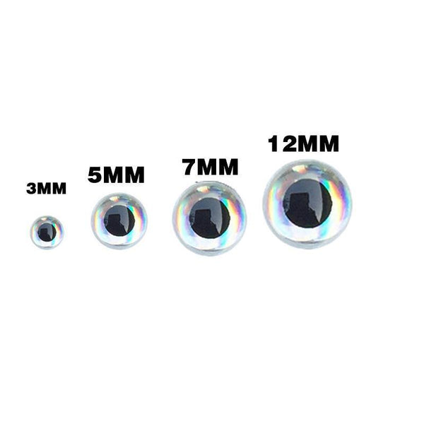 100Pcs Fish Eyes 3D Holographic Lure Fly Tying Jigs Crafts Dolls 5Mm / Silver Baits & Lures