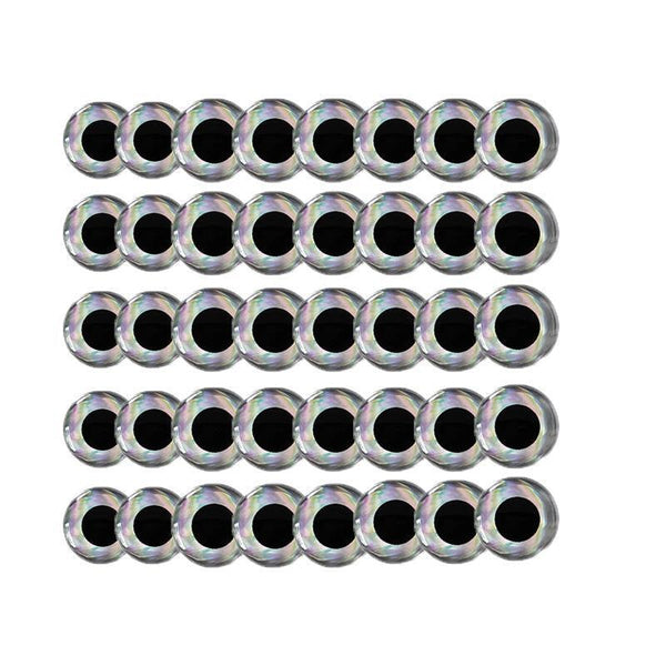100Pcs Fish Eyes 3D Holographic Lure Fly Tying Jigs Crafts Dolls 5Mm / Silver Baits & Lures