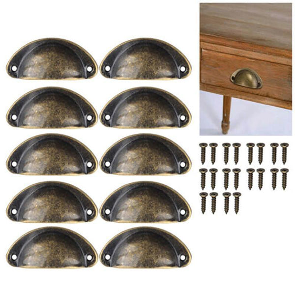 30X Modern Cup Cabinet Handle Knob Drawer Furniture Door Pull Shell Cupboard Black Cabinets & Cupboards