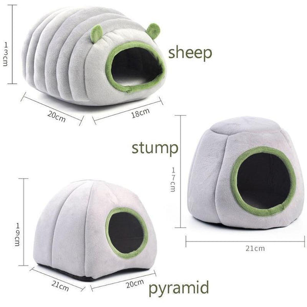 Soft Small Animal Guinea Pig Cozy Warm Pet Tent Hamster House Hideout Cave Bed Grey Stump Small Animal Supplies