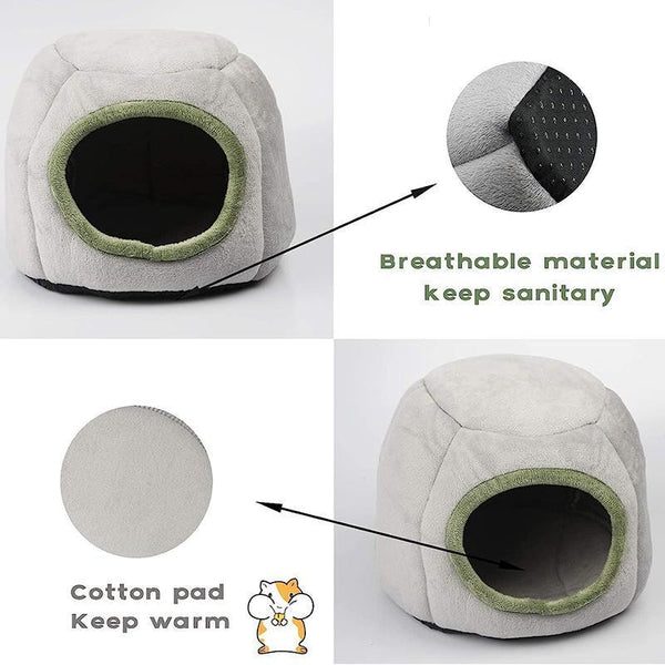 Soft Small Animal Guinea Pig Cozy Warm Pet Tent Hamster House Hideout Cave Bed Grey Stump Small Animal Supplies
