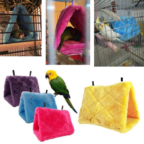 Pet Bird Parrot Parakeet Budgie Warm Hammock Cage Hut Tent Bed Hanging Cave Bird Cages