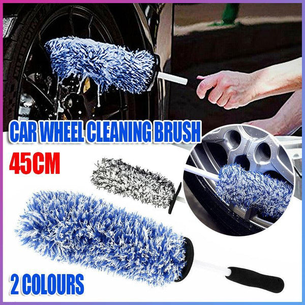 Car Wheel Cleaning Brush Tool Alloy Soft Bristle Black+White Waxes & Polishes