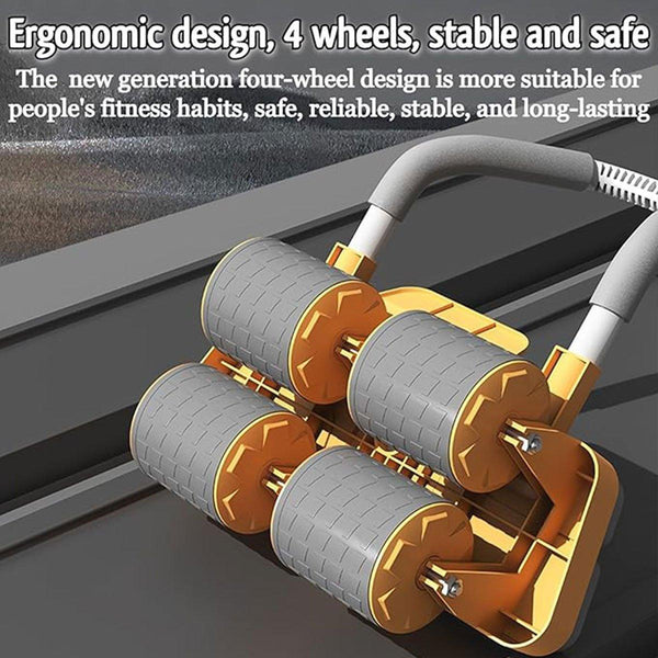 Four Wheel Abdominal Roller Automatic Rebound Machine Home Fitness Equipment Orange Abdominal Machines