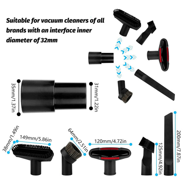 6Pcs Vacuum Cleaner Accessory Suction Head Suitable For 32Mm Inner Diameter Fit Vacuum Cleaner Parts