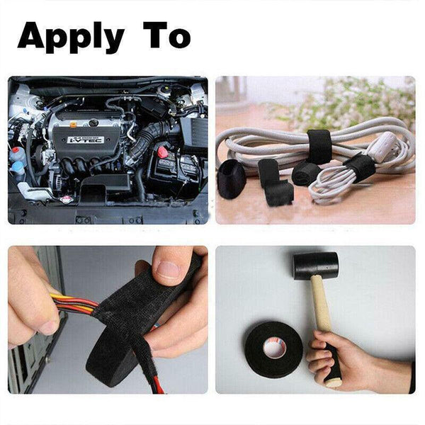 4Pcs 19Mmx 15M Adhesive Cloth Fabric Tape Cable Loom Wiring Harness For Car Auto Adhesive Tapes