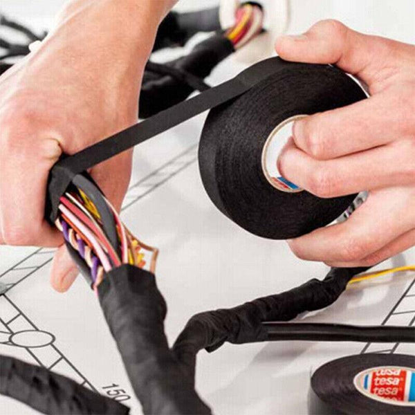 4Pcs 19Mmx 15M Adhesive Cloth Fabric Tape Cable Loom Wiring Harness For Car Auto Adhesive Tapes