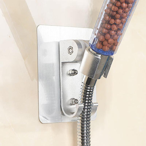 Bracket Suction Shower Head Handset Holder Bathroom Wall Mount +Hooks Shower Head Holders