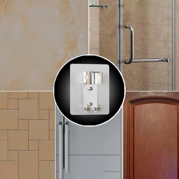 Bracket Suction Shower Head Handset Holder Bathroom Wall Mount +Hooks Shower Head Holders