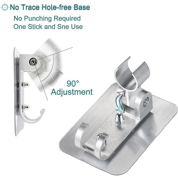 Bracket Suction Shower Head Handset Holder Bathroom Wall Mount +Hooks Shower Head Holders