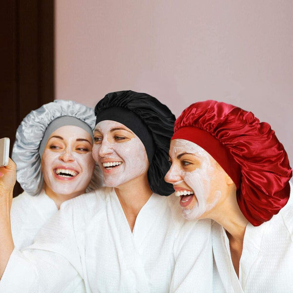 Sleeping Bonnet Hair Wrap Silk Satin Cap Women Elastic Night Soft Hat Headwear Gold Hair Accessories