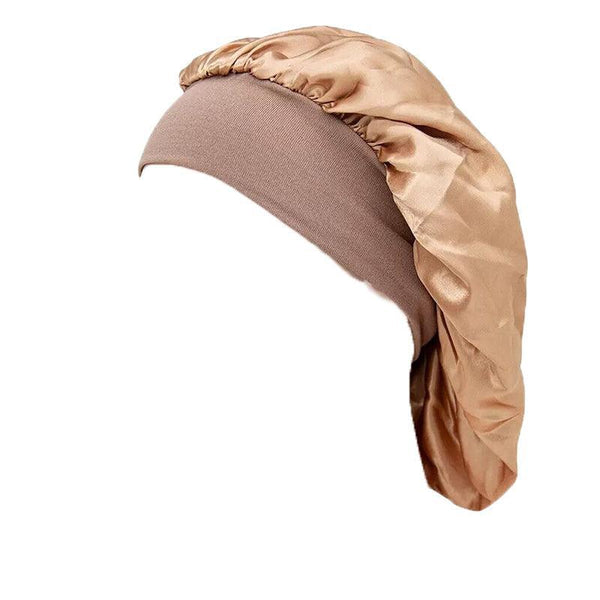 Sleeping Bonnet Hair Wrap Silk Satin Cap Women Elastic Night Soft Hat Headwear Gold Hair Accessories