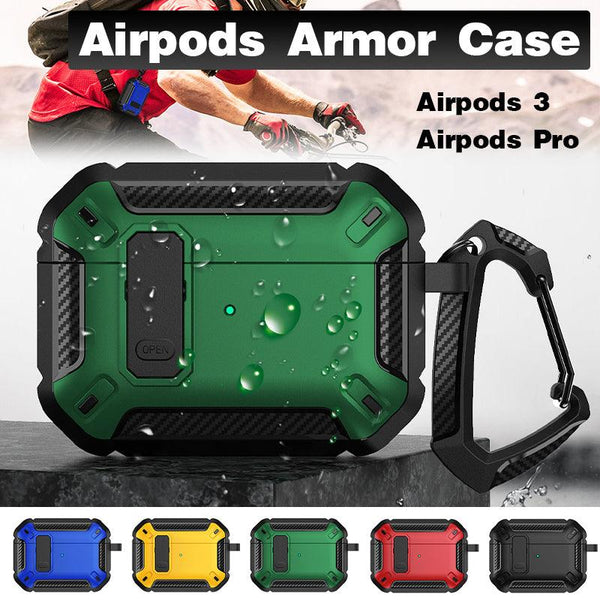 For Apple Airpods Pro And Pro2 Case Armor Earphone Heavy Duty Shockproof Cover Black&Blue 3 Earbud Cases