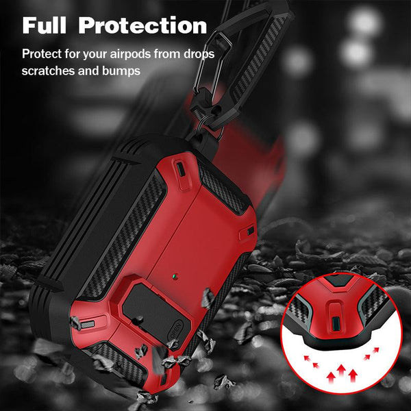 For Apple Airpods Pro And Pro2 Case Armor Earphone Heavy Duty Shockproof Cover Black&Blue 3 Earbud Cases