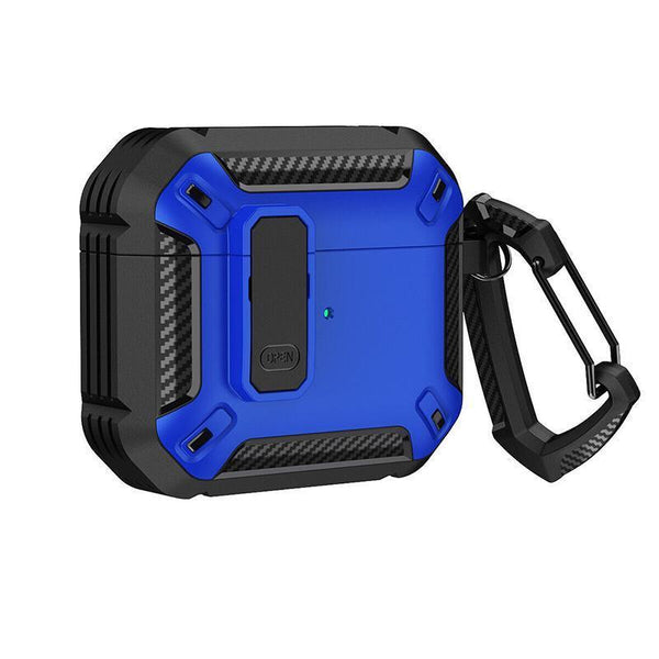 For Apple Airpods Pro And Pro2 Case Armor Earphone Heavy Duty Shockproof Cover Black&Blue 3 Earbud Cases