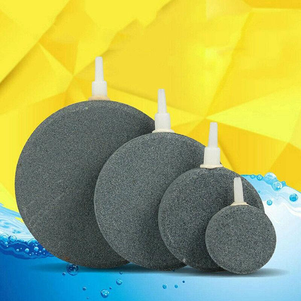Round Air Stone Disk Bubble Diffuser Airstone Hydroponics Aquarium Fish Tank 8Cm Aquariums