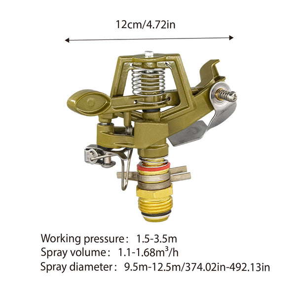 360 Degrees Alloy Sprinkler Head Garden Lawn Rotating Nozzle Adjustable Angle Durable Lawn Sprinklers & Sprinkler Heads