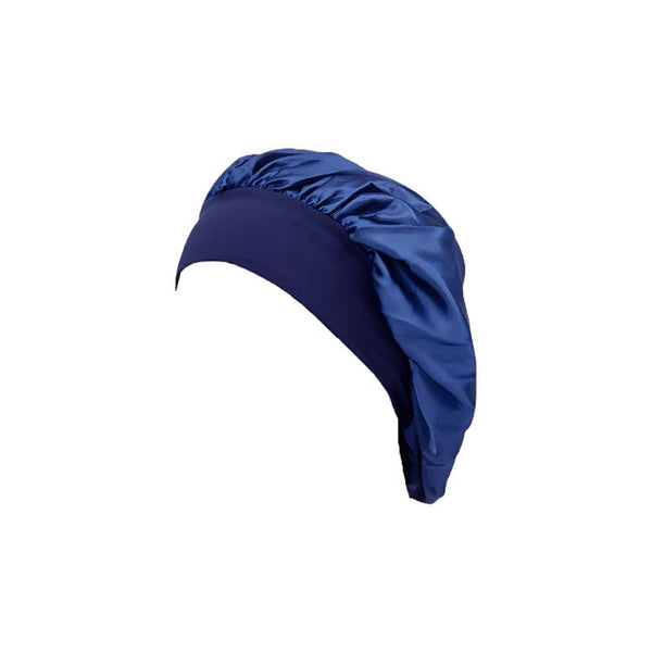 Sleeping Bonnet Hair Wrap Silk Satin Cap Women Elastic Night Soft Hat Headwear Navy Hair Accessories