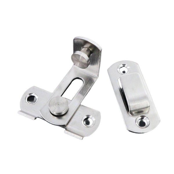 2 Sets 90 Degree Sliding Door Latch Lock Catch Kit For Home Use Flat Silver Door Locks & Lock Mechanisms