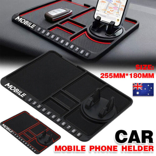 Car Mobile Phone Holder Dashboard Mount Mat Non Slip Grip Stand Anti Pad Black Mounts & Holders