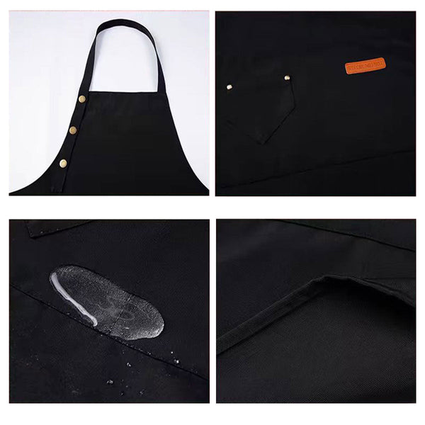 Work Apron Neck Strap Waist Tie Kitchen Cooking Bib Men Women Brown Aprons
