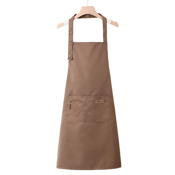 Work Apron Neck Strap Waist Tie Kitchen Cooking Bib Men Women Brown Aprons