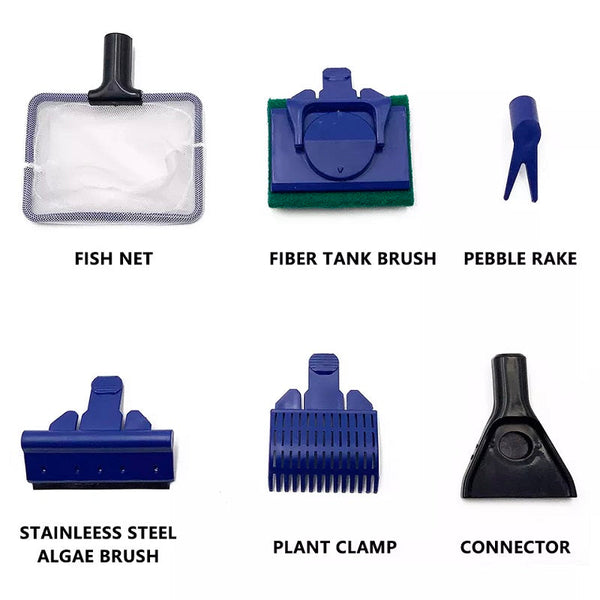 5 In1 Water Aquarium Cleaning Tool Fish Tank Gravel Vacuum Glass Cleaner Brush Cleaning & Maintenance