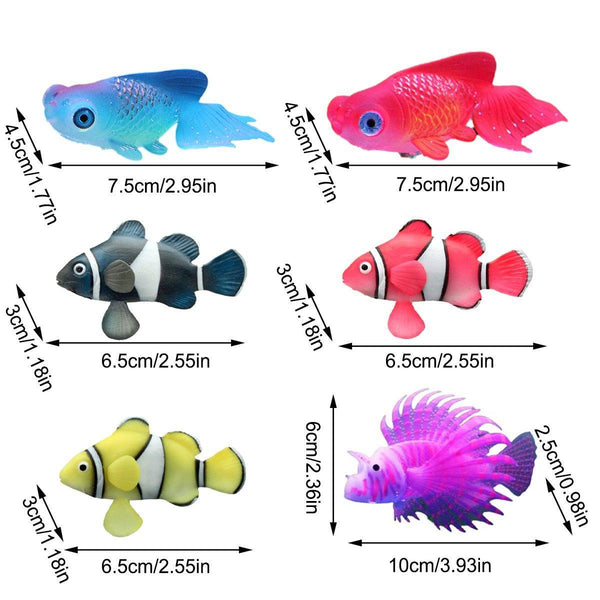 2Pcs Artificial Betta Fish Aquarium Silicone Floating Moving Fish Sky Blue Goldfish Decorations