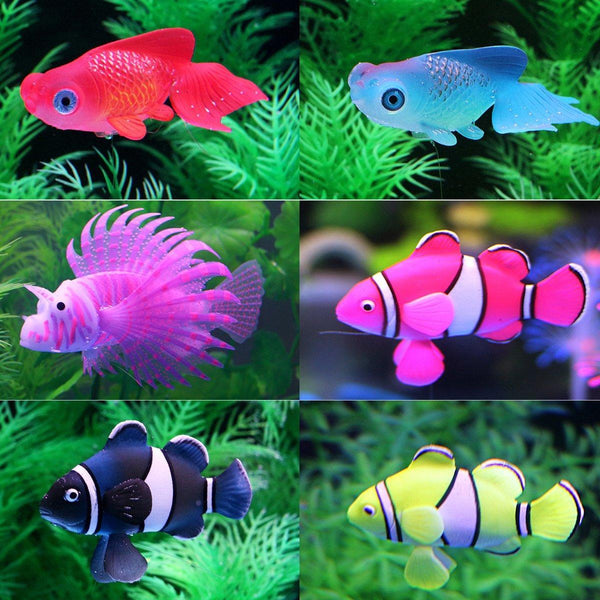 2Pcs Artificial Betta Fish Aquarium Silicone Floating Moving Fish Sky Blue Goldfish Decorations