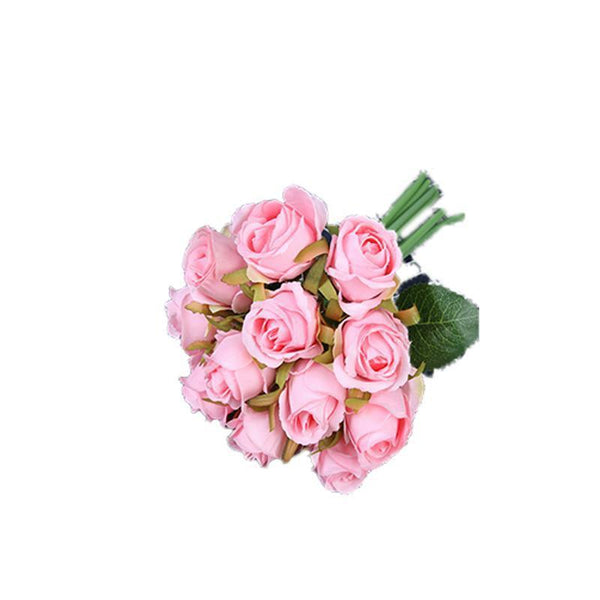 12 Heads Silk Rose Artificial Flowers Fake Bouquet Modena Artificial Plants